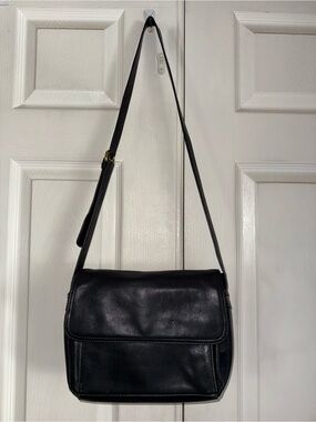 Gianni Bernini Black Leather Crossbody Bag